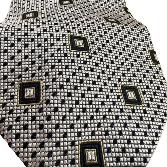GIANNI VERSACE Necktie Mens 100% Silk Geometric 3.5” Hand Made in Spain Vintage - Picture 8 of 10
